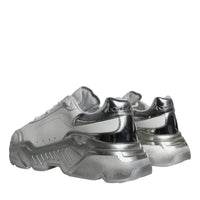 Dolce & Gabbana Silver White Daymaster Low Top Sneakers Shoes