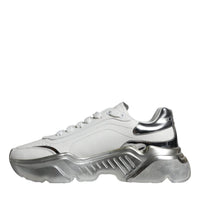 Dolce & Gabbana Silver White Daymaster Low Top Sneakers Shoes