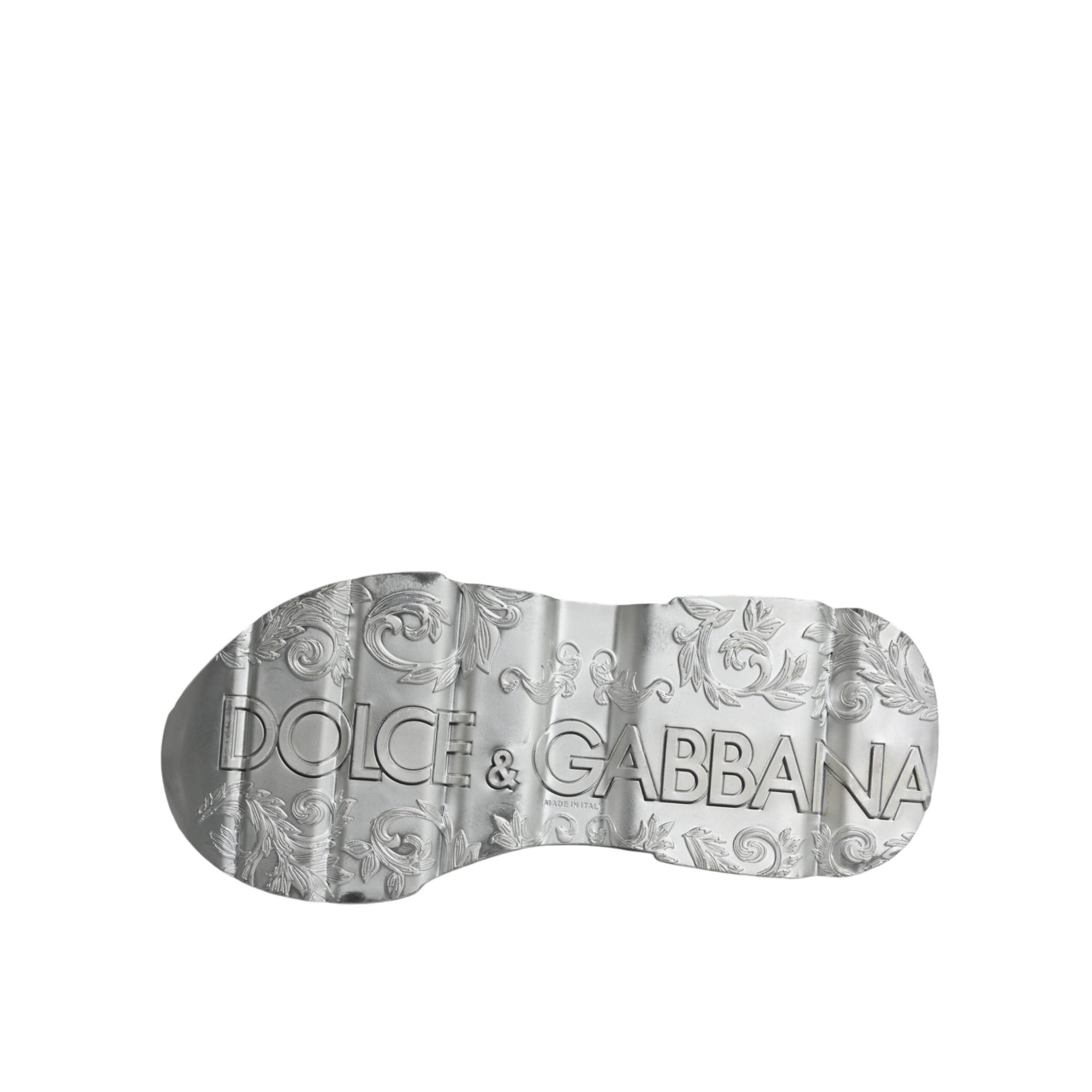Dolce &amp; Gabbana Silver White Daymaster Low Top Sneakers Shoes