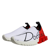 Dolce & Gabbana White Red Low Top Sorrento Men Sneakers Shoes