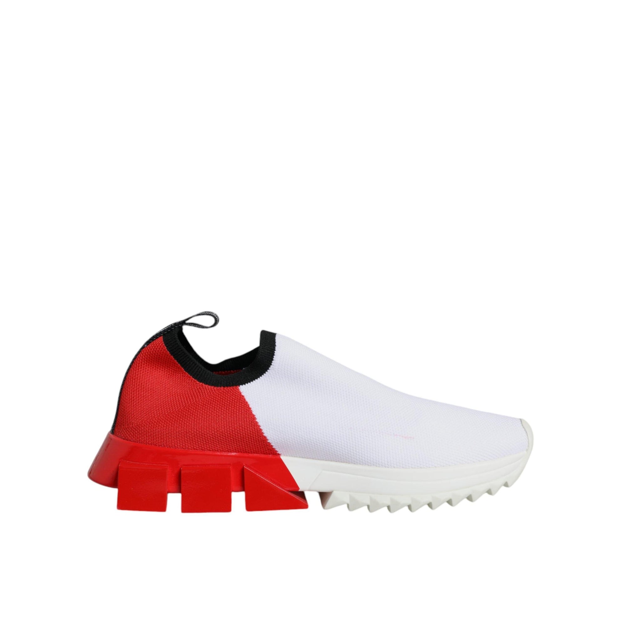 Dolce &amp; Gabbana White Red Low Top Sorrento Men Sneakers Shoes