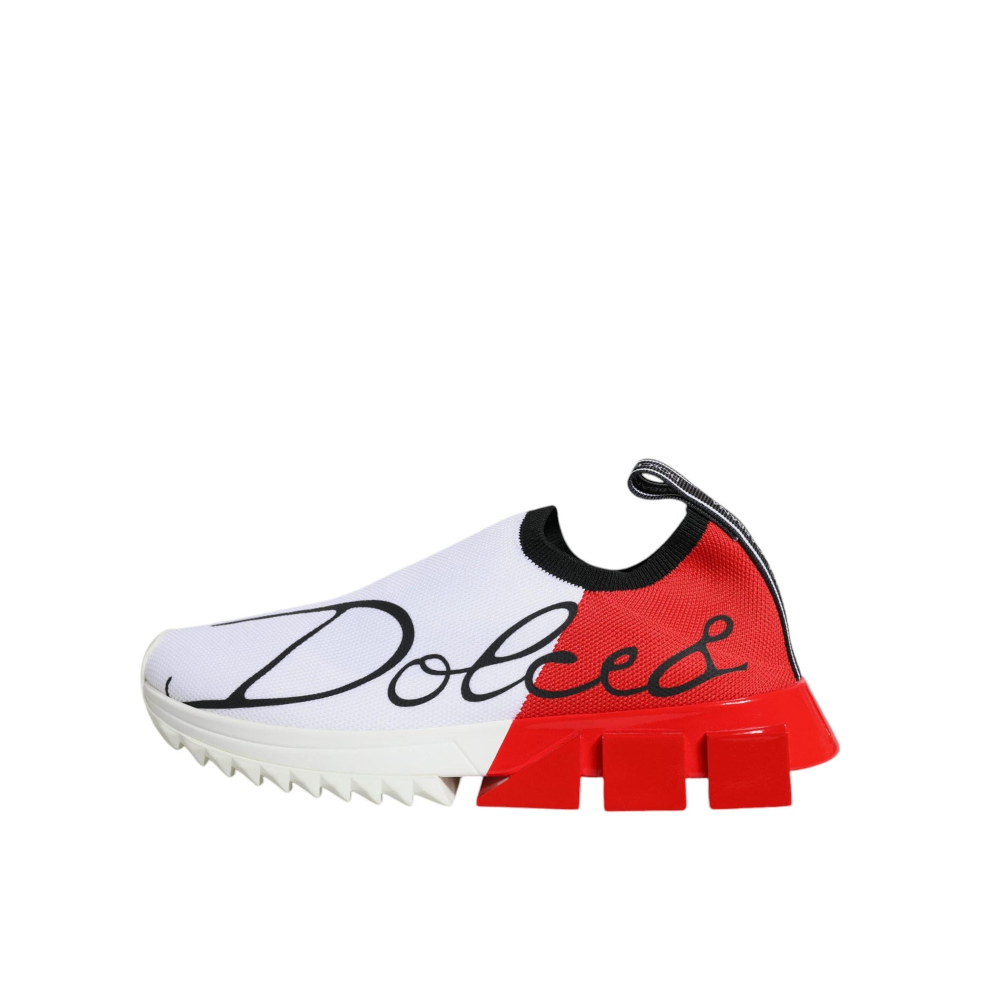 Dolce &amp; Gabbana White Red Low Top Sorrento Men Sneakers Shoes