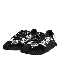 Dolce & Gabbana Black Logo Lace Up Low Top NS1 Sneakers Shoes