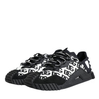 Dolce & Gabbana Black Logo Lace Up Low Top NS1 Sneakers Shoes