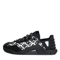 Dolce & Gabbana Black Logo Lace Up Low Top NS1 Sneakers Shoes