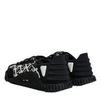 Dolce & Gabbana Black Logo Lace Up Low Top NS1 Sneakers Shoes