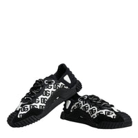 Dolce & Gabbana Black Logo Lace Up Low Top NS1 Sneakers Shoes