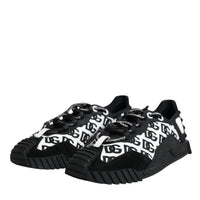 Dolce & Gabbana Black Logo Lace Up Low Top NS1 Sneakers Shoes