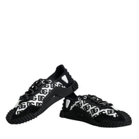 Dolce & Gabbana Black Logo Lace Up Low Top NS1 Sneakers Shoes