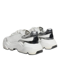 Dolce & Gabbana Silver White Daymaster Low Top Sneakers Shoes