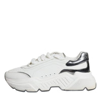 Dolce & Gabbana Silver White Daymaster Low Top Sneakers Shoes