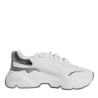 Dolce & Gabbana Silver White Daymaster Low Top Sneakers Shoes