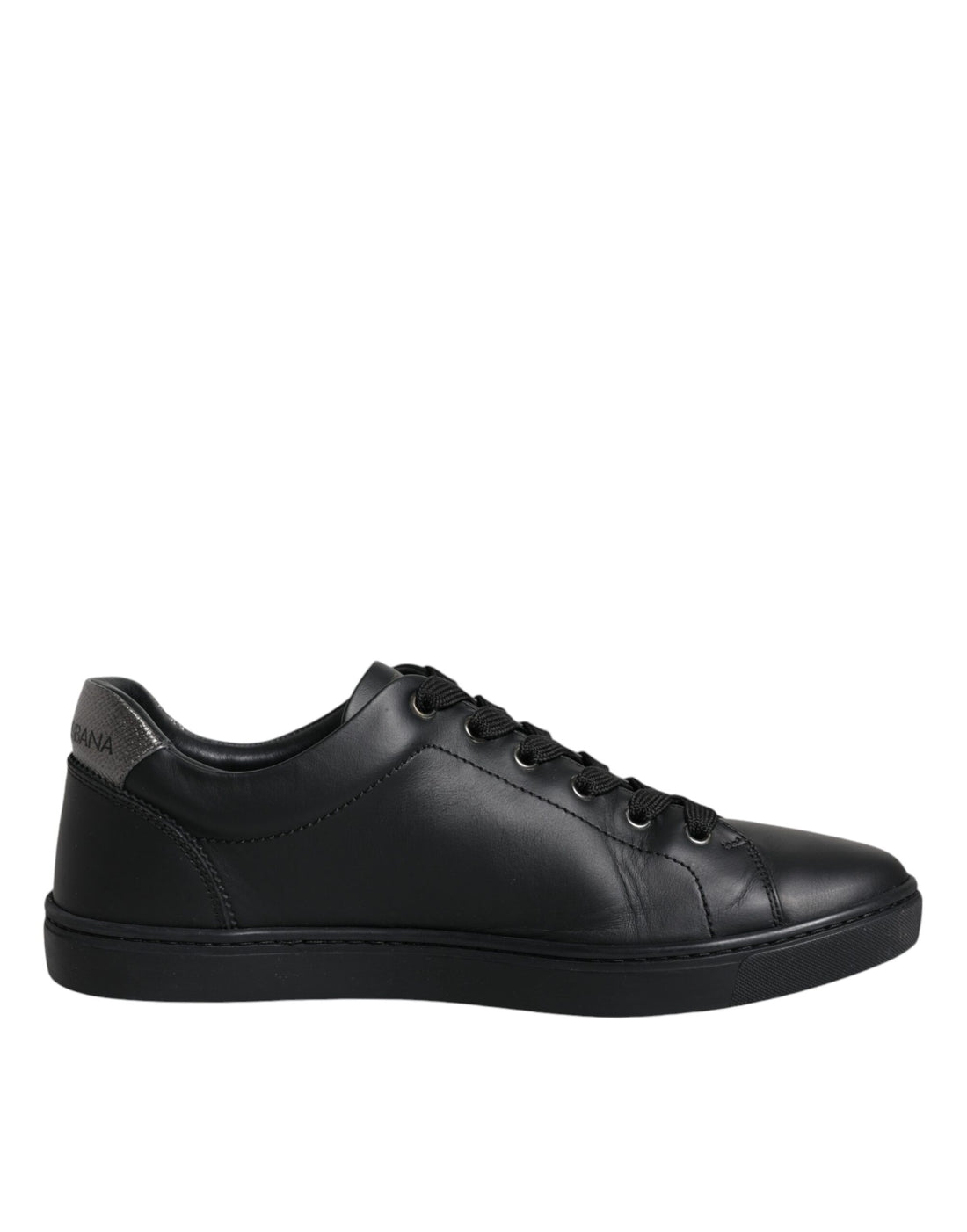 Dolce & Gabbana Black Leather Heart Embellished Sneakers Shoes