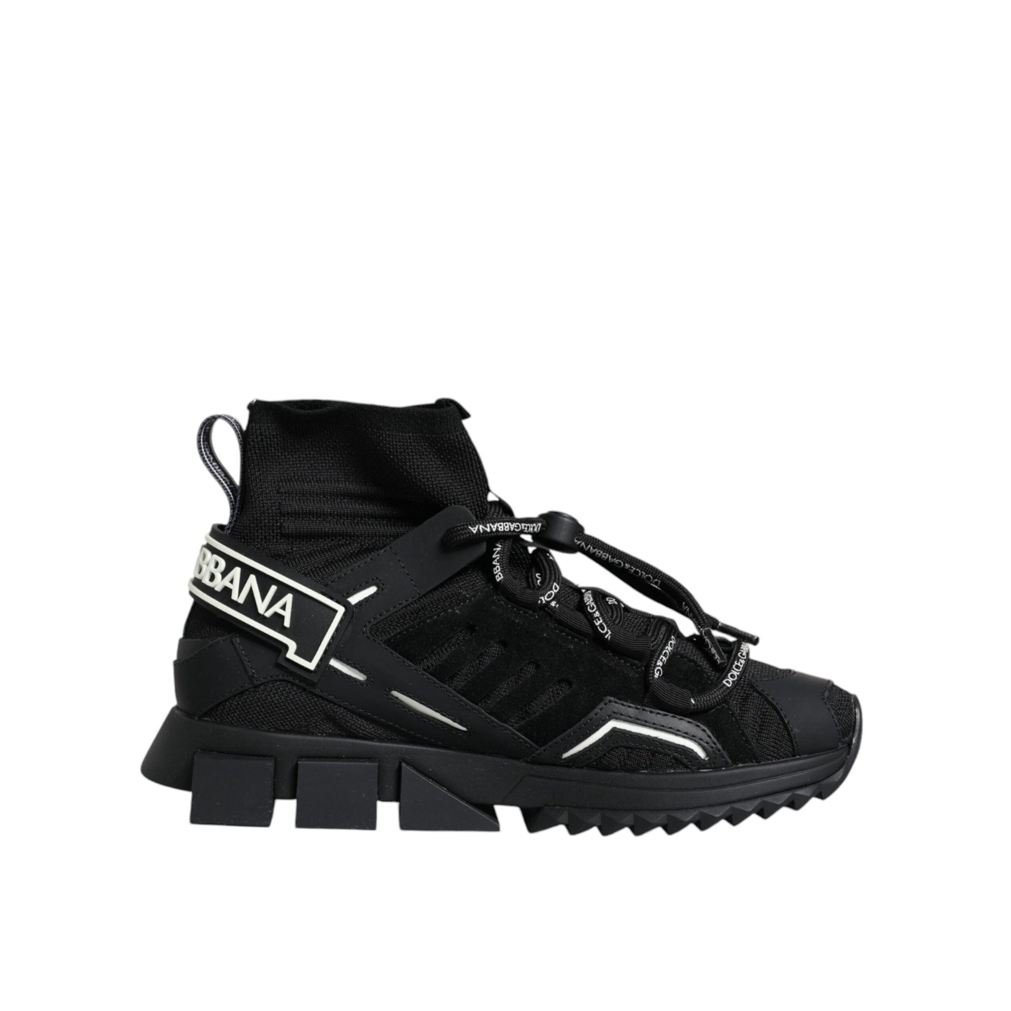 Dolce &amp; Gabbana Black Sorrento Socks Logo Sneakers Shoes