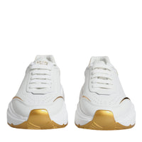 Dolce & Gabbana Gold White Daymaster Low Top Sneakers Shoes