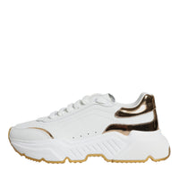 Dolce & Gabbana Gold White Daymaster Low Top Sneakers Shoes