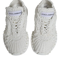 Dolce & Gabbana White Knitted Daymaster Sneakers Shoes