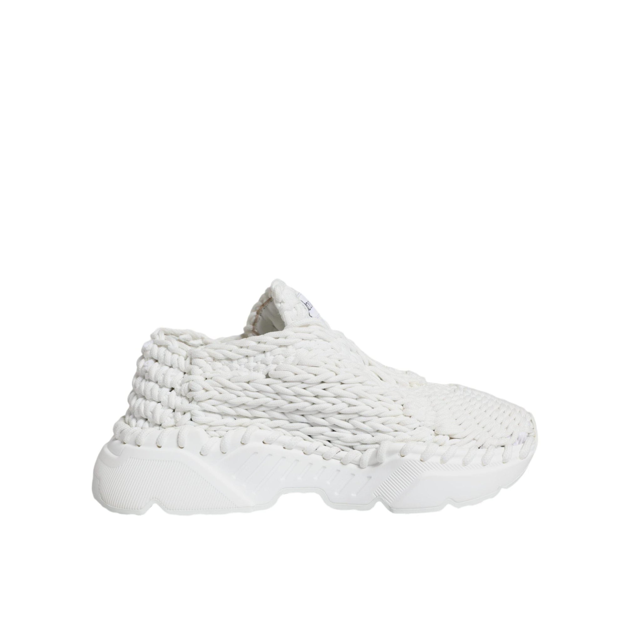 Dolce &amp; Gabbana White Knitted Daymaster Sneakers Shoes