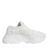 Dolce & Gabbana White Knitted Daymaster Sneakers Shoes