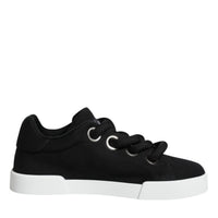 Dolce & Gabbana Black White Portofino Low Top Sneakers Shoes