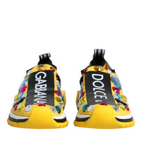 Dolce & Gabbana Yellow Sorrento Crystals Low Top Sneakers Shoes