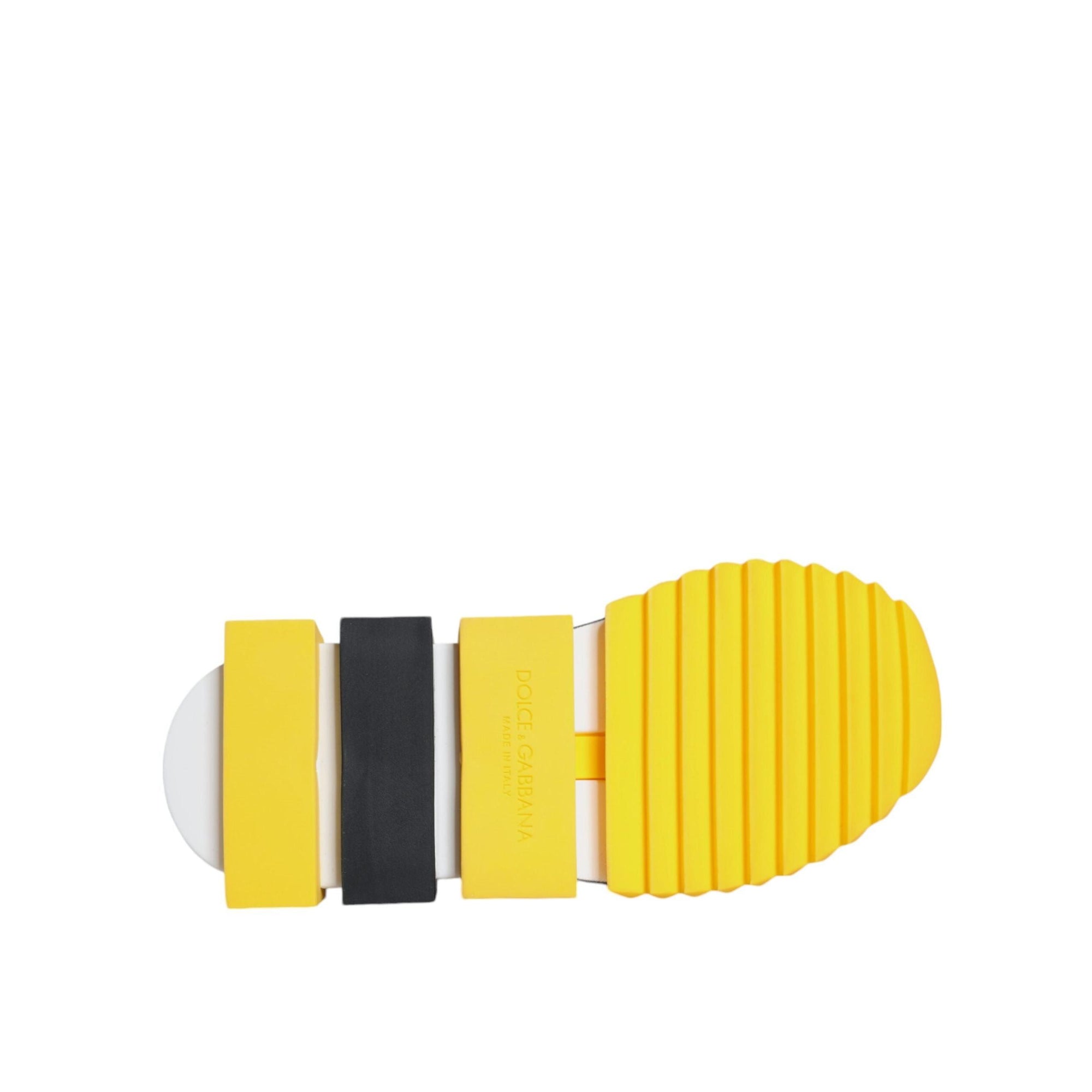 Dolce &amp; Gabbana Yellow Sorrento Crystals Low Top Sneakers Shoes