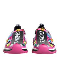 Dolce & Gabbana Pink Sorrento Crystals Low Top Sneakers Shoes