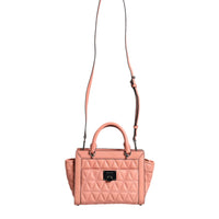 Michael Kors Peach Quilted Leather Logo Crossbody VIVIANNE Messenger Bag