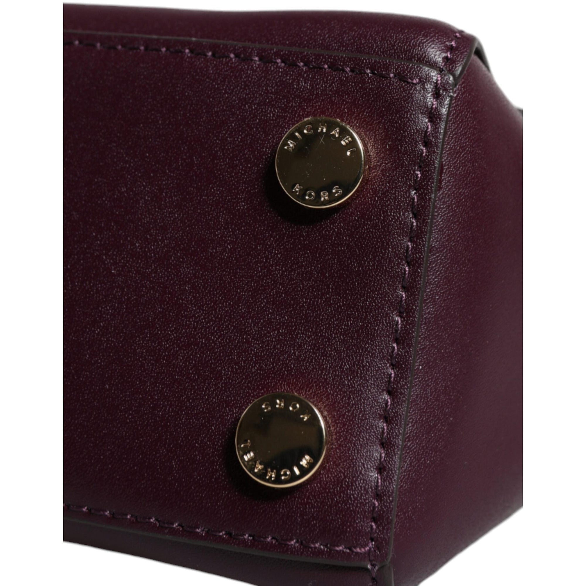 Michael Kors Purple Leather Logo Plaque Crossbody MINDY Satchel Bag