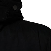 Dolce & Gabbana Black Hooded Parka Cotton Trench Coat Jacket