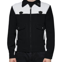 Dolce & Gabbana Black White DG Crown Full Zip Blouson Jacket