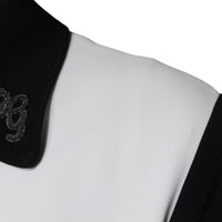 Dolce & Gabbana Black White DG Crown Full Zip Blouson Jacket