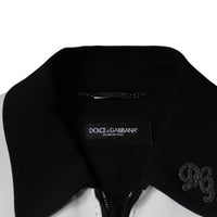 Dolce & Gabbana Black White DG Crown Full Zip Blouson Jacket