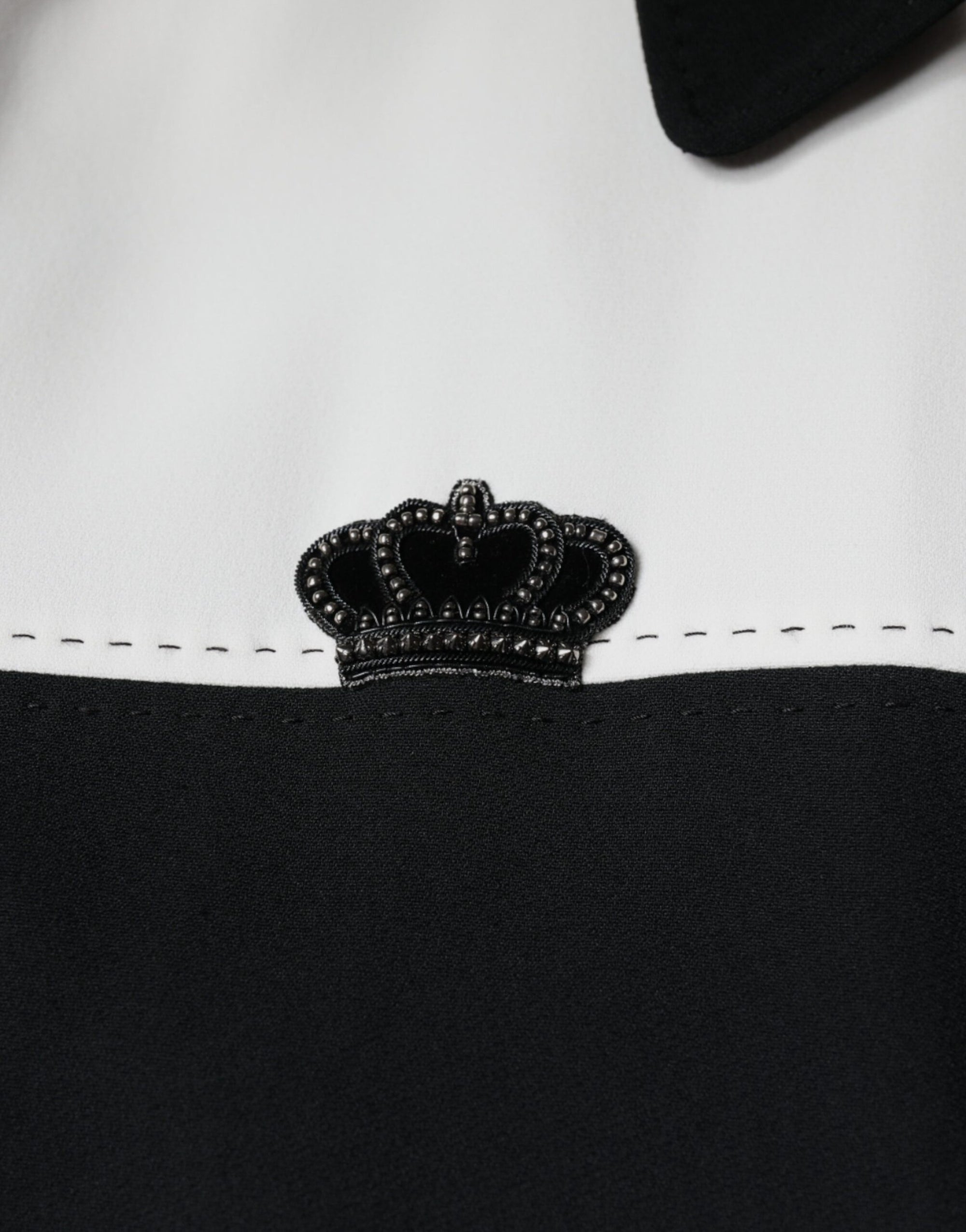 Dolce &amp; Gabbana Black White DG Crown Full Zip Blouson Jacket