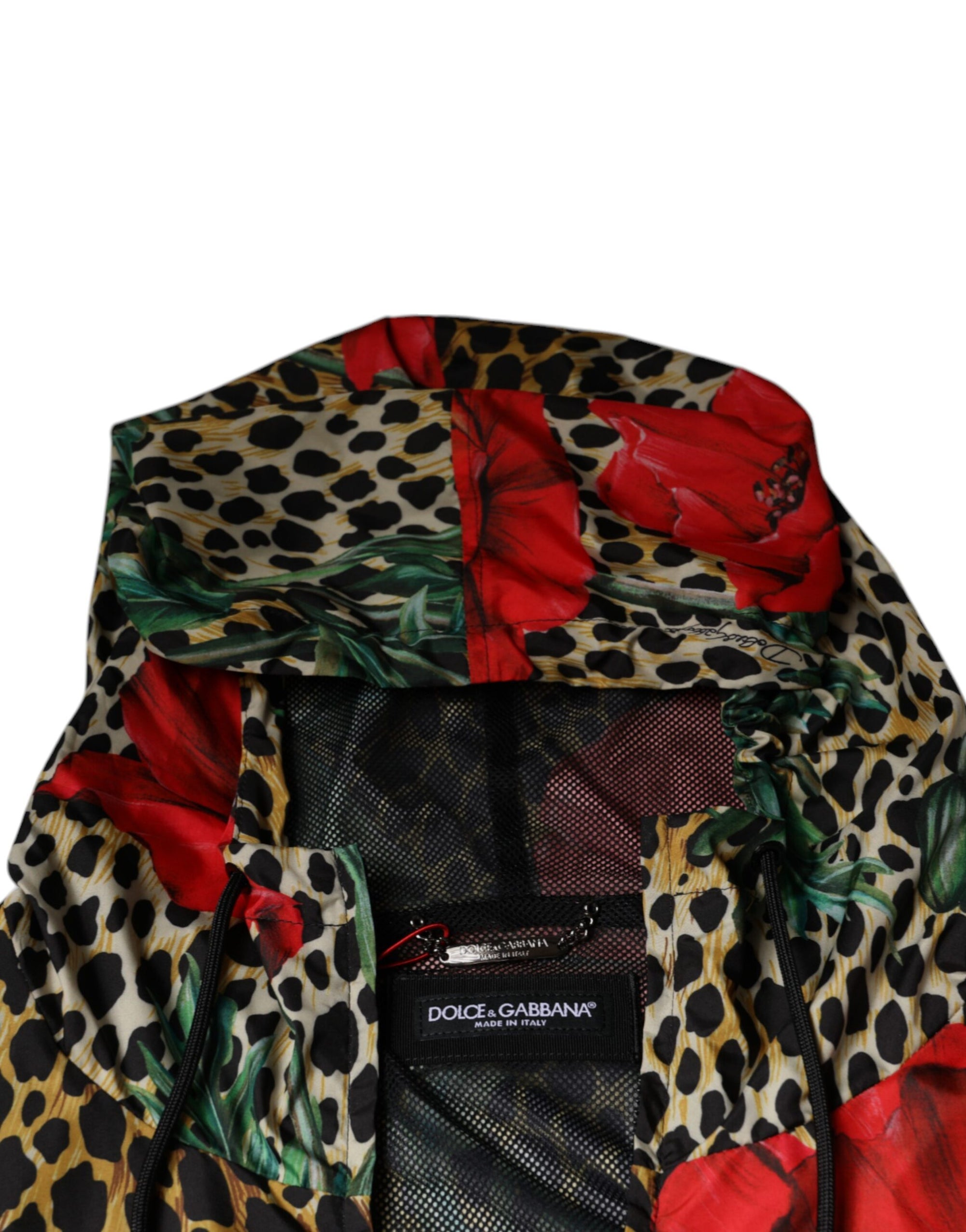 Dolce &amp; Gabbana Multicolor Leopard Floral Hooded Jacket
