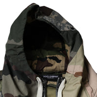 Dolce & Gabbana Multicolor Camouflage Full Zip Hooded Jacket