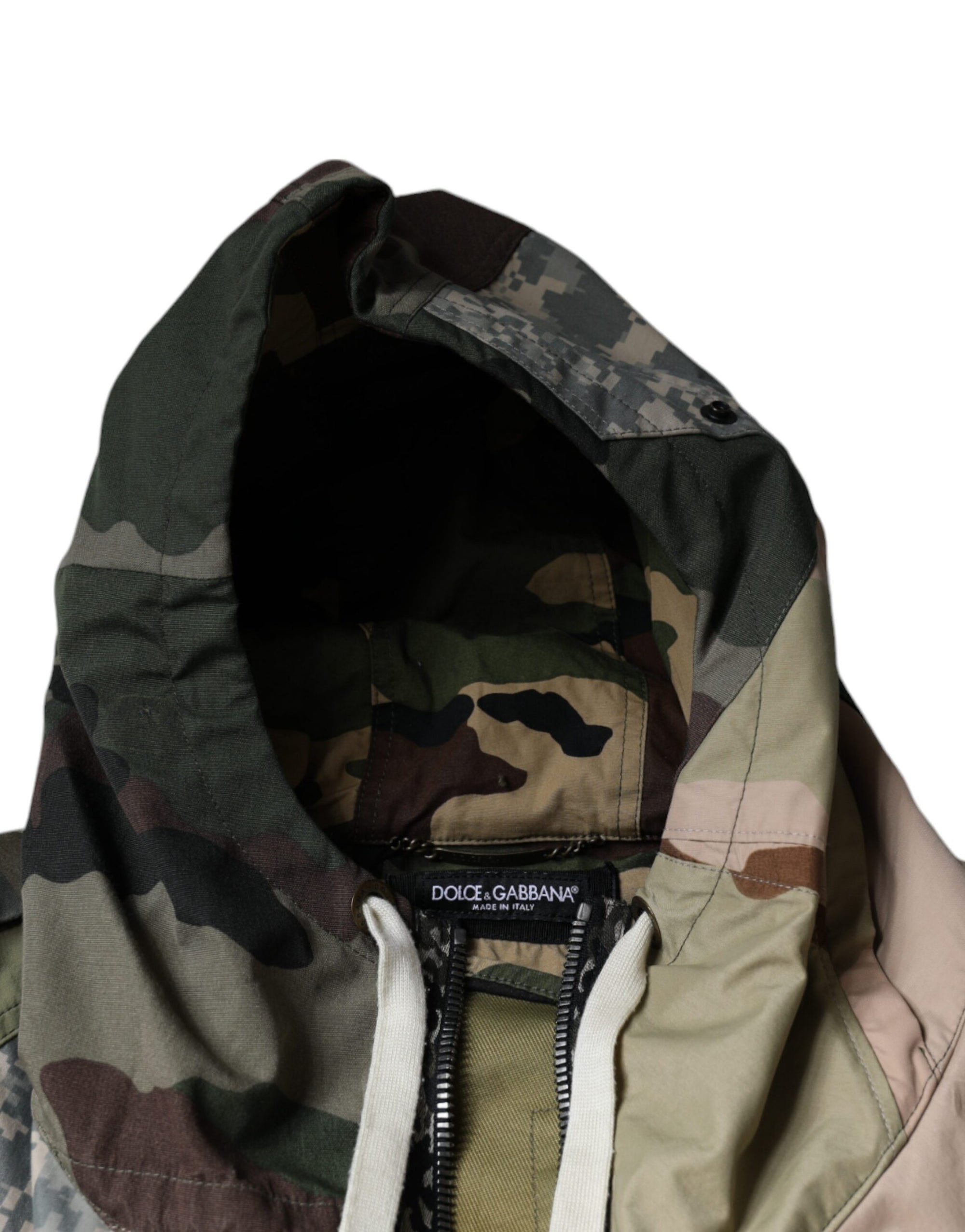 Dolce &amp; Gabbana Multicolor Camouflage Full Zip Hooded Jacket