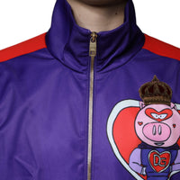 Dolce & Gabbana Purple YEAR OF THE PIG Full Zip Bomber Jacket