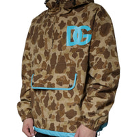 Dolce & Gabbana Brown Camouflage Hooded Pullover Jacket