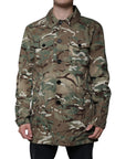 Dolce & Gabbana Multicolor Camouflage Collared Coat Jacket