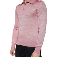 Dolce & Gabbana Pink Polyester Long Sleeve Men Polo T-shirt