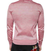 Dolce & Gabbana Pink Polyester Long Sleeve Men Polo T-shirt