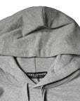 Dolce & Gabbana Gray Cotton Logo Hooded Sweatshirt Sweater