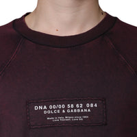 Dolce & Gabbana Maroon Logo Crew Neck Men Sweatshirt Sweater