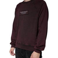 Dolce & Gabbana Maroon Logo Crew Neck Men Sweatshirt Sweater