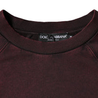 Dolce & Gabbana Maroon Logo Crew Neck Men Sweatshirt Sweater