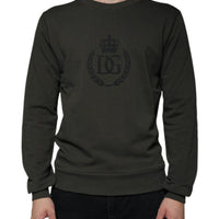 Dolce & Gabbana Army Green DG Crown Crew Neck Pullover Sweater