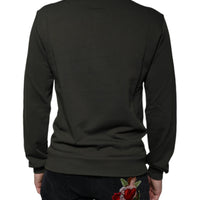 Dolce & Gabbana Army Green DG Crown Crew Neck Pullover Sweater