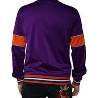 Dolce & Gabbana Purple Polyester Full Zip Long Sleeve Sweater