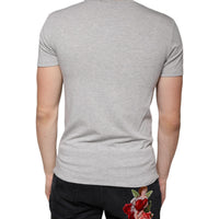 Dolce & Gabbana Gray Logo Print Crewneck Short Sleeve T-shirt